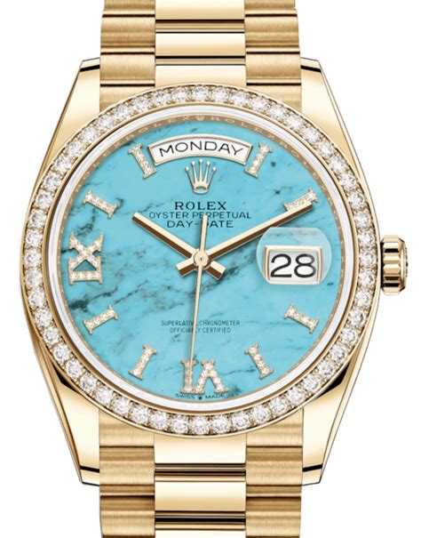 gold rolex turquoise|Rolex with turquoise face.